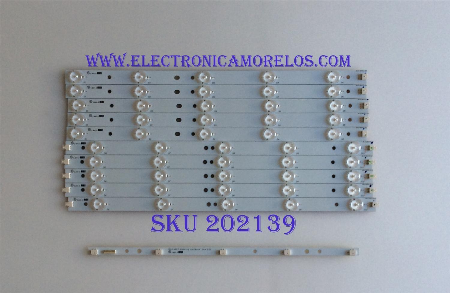 KIT DE LED'S PARA TV (10 PIEZAS) / 39.0-D510-R-C2 / 39.0 -D510-L-C2 / PANEL TPT390J1 HJ1L02 REV:SC1Q / MODELO 39"