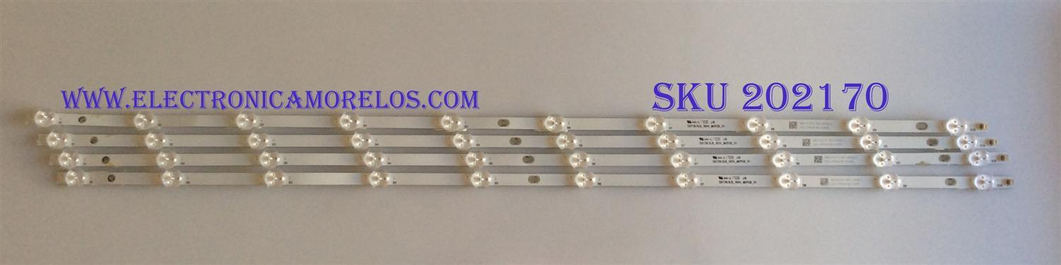 KIT DE LED´S PARA TV ( 4 PIEZAS ) / PROSCAN / AE0110372 / SQY39.5LB_10X4_MCPCB_V1 / PANEL LSC400HN05 / MODELO PLDED4016A A1705 