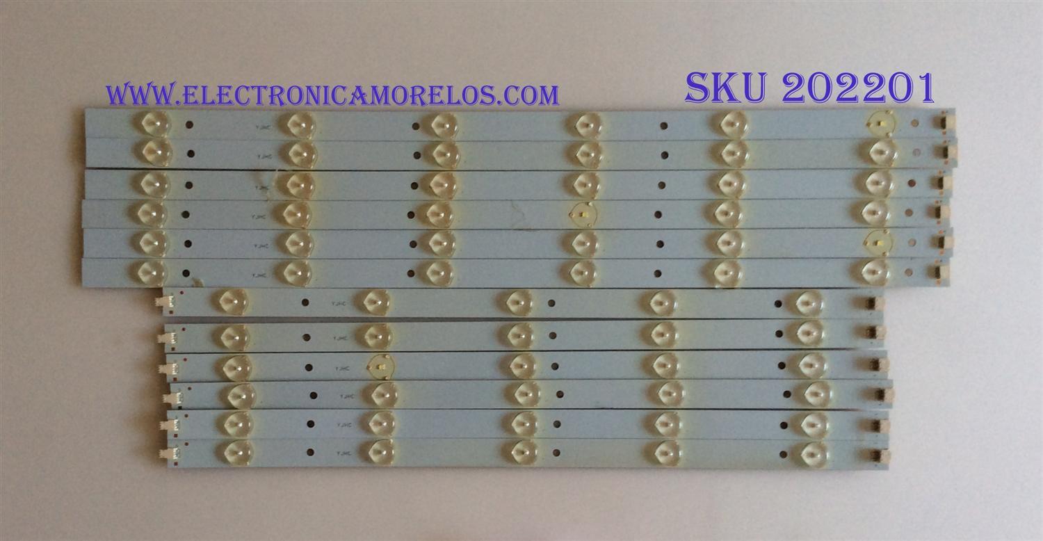 KIT DE LED'S PARA TV (12 PIEZAS) / YJHC.. / PANEL SM480SCA04 / MODELO AET48400FWD