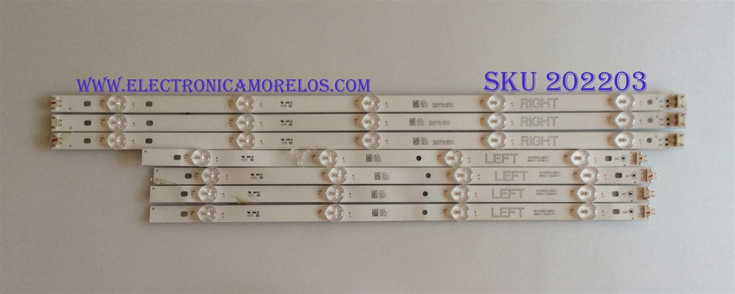 KIT DE LED'S PARA TV / LG / NC490DGG-AAGX1 / GAN01-1380A-P1 / GAN01-1379A-P1 / PANEL'S NC490DGG-AAGX1 / MODELOS 49UK6300PUE.BUSWLOR / NOTA IMPORTANTE : KIT CUENTA ORIGINALMENTE 8  PIEZAS ((INCOMPLETO 7  PIEZAS))        