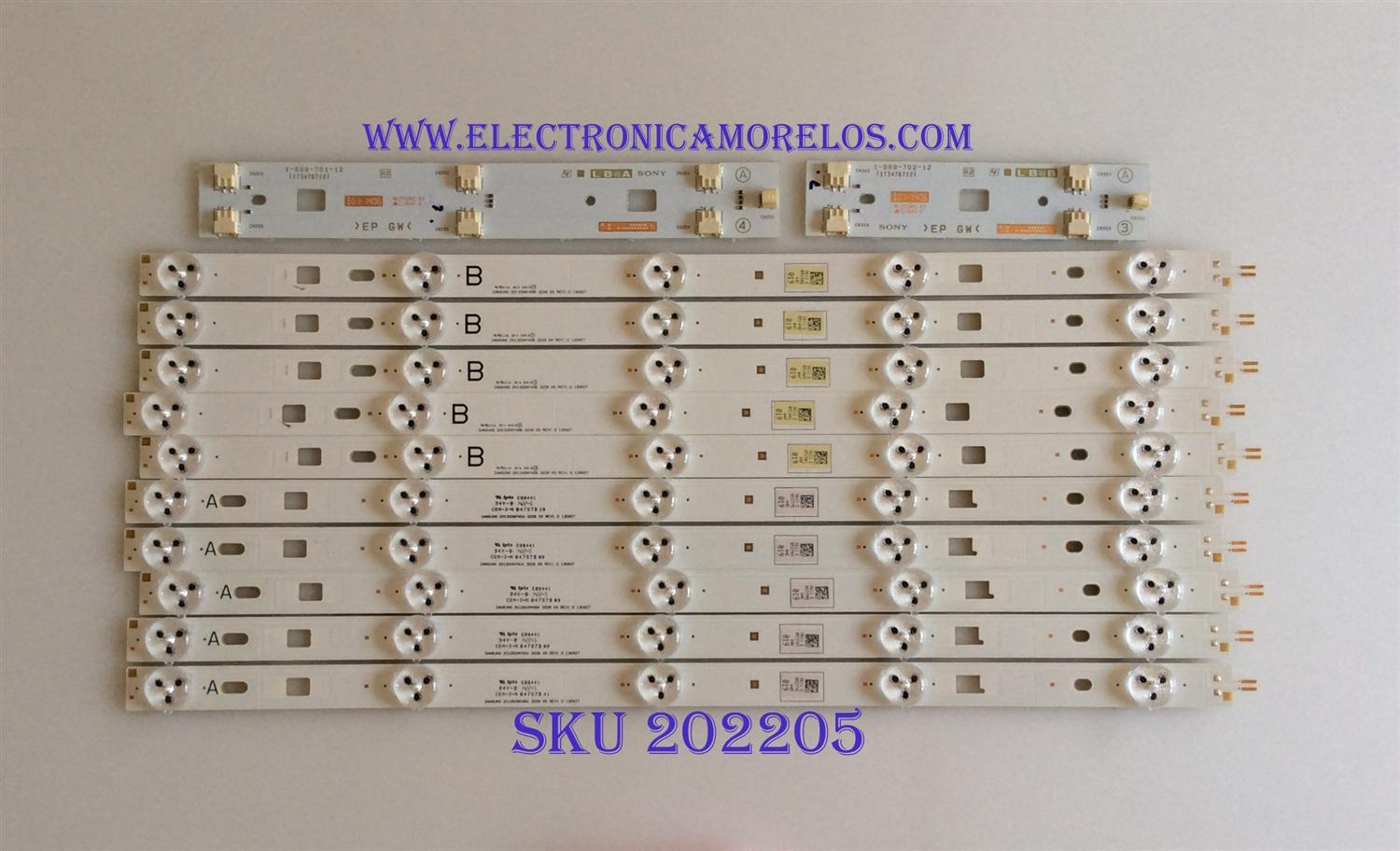 KIT DE LED´S PARA TV (10 PIEZAS) / SONY / SAMSUNG 2013SONY40B 3228 05 REV1.0 130927 / CEM-3-N 047 / PANEL NS4F400DND01 / MODELO KDL-40W600B 