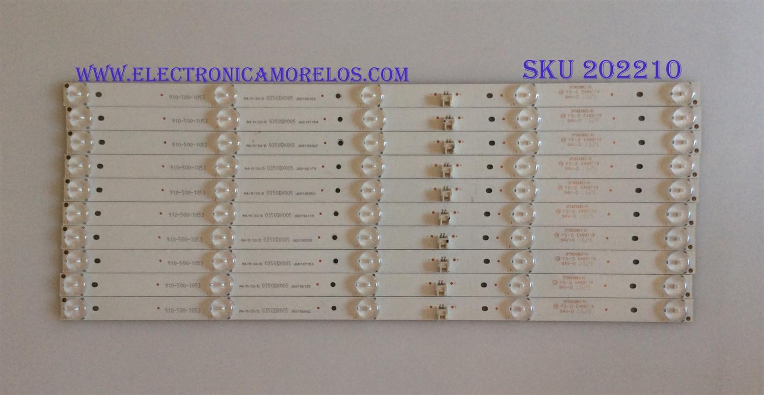 KIT DE LED´S PARA TV ( 10 PIEZAS ) / ELEMENT / 3P50DX003-A1 / 910-500-1053 / 0350DX005 / MODELO ELEFW5016 