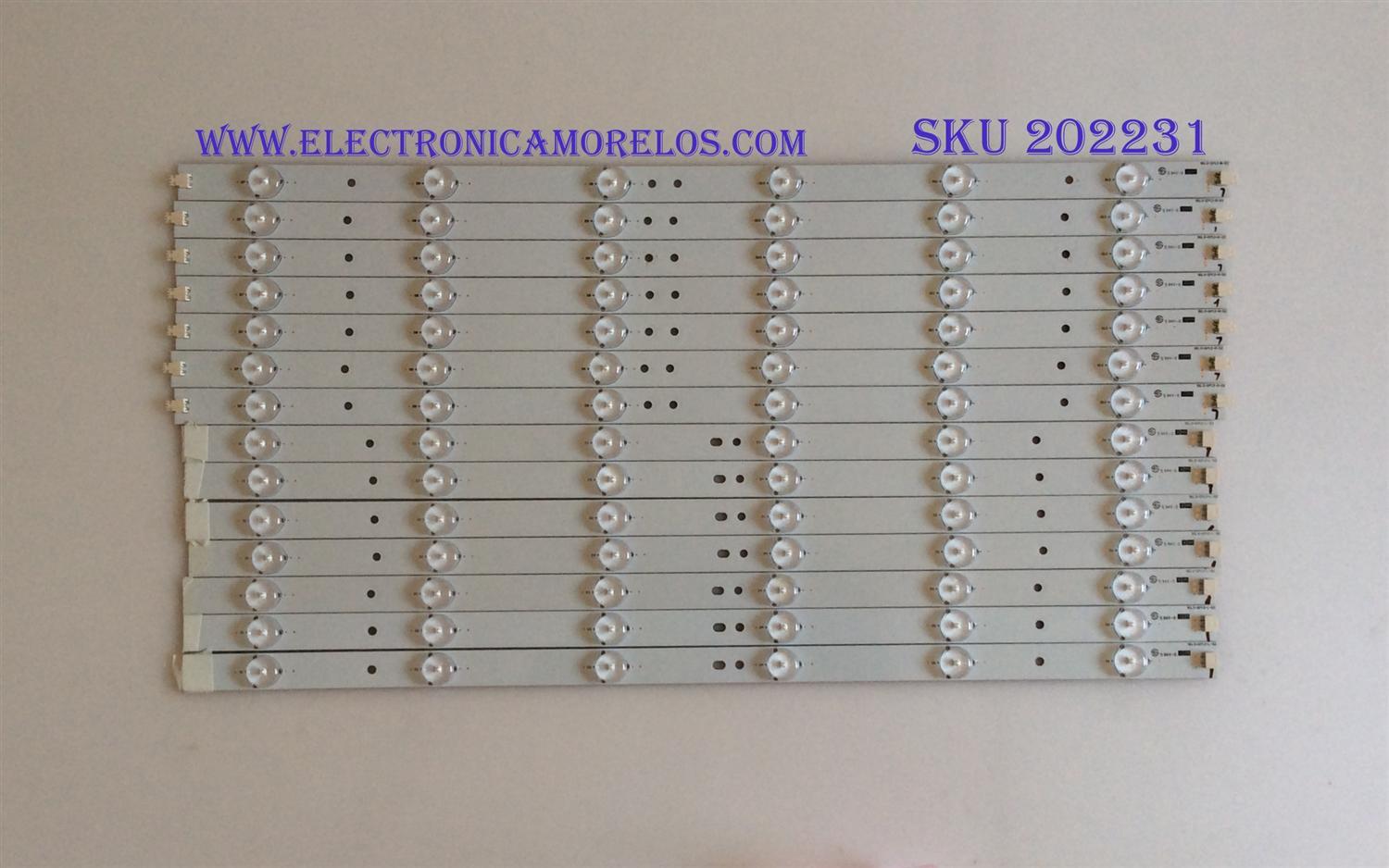 KIT DE LED'S PARA TV (14 PIEZAS) / VIZIO / 50.0-D712-L-S2 / 50.0-D712-R-S2 / EBHHC45F7CA12 / PANEL TPT500J1 -HVN04 REV:S16SC TPV / MODELO E500I-A1