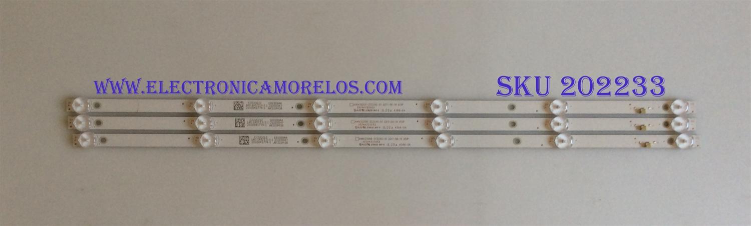 KIT DE LED'S PARA TV SEIKI ((3 PIEZAS)) / NUMERO DE PARTE 303AK320052 / AHKK32D06-ZC22AG-51 / 180309A4 / AK320M38 / MODELO 32HK700N