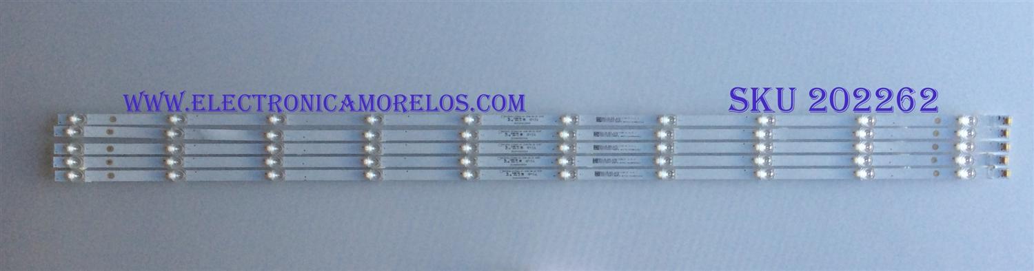 KIT DE LED´S PARA TV ( 5 PIEZAS ) / SCEPTRE / 303HK550054 / HK55D10-ZC29AG-04 / HK550M24 / MODELO W55
