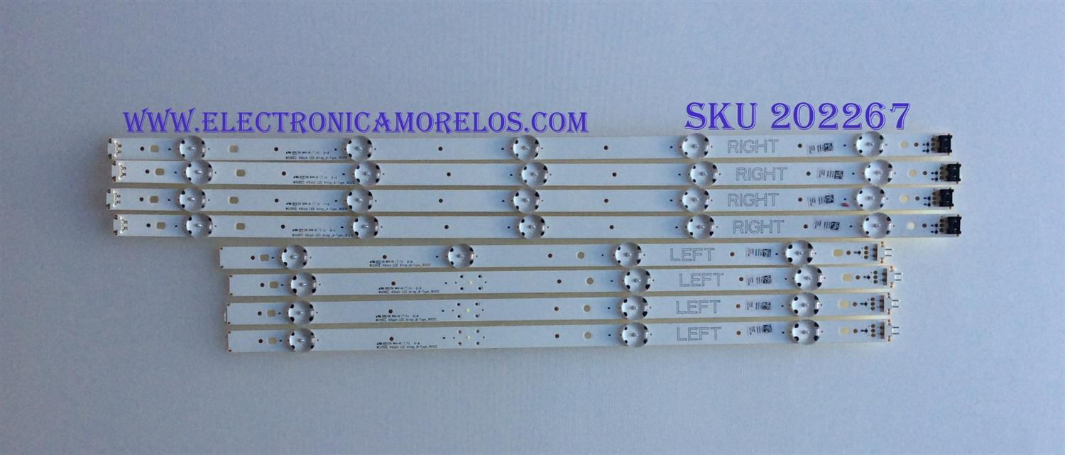 KIT DE LED´S PARA TV ( 8 PIEZAS ) / LG / GAN01-1315A / GAN01-1316A / 49INCH LED ARRAY_A-TYPE_161212 / 49INCH LED ARRAY_B-TYPE_161212 / PANEL NC490DGG / MODELO 49J6300-UA