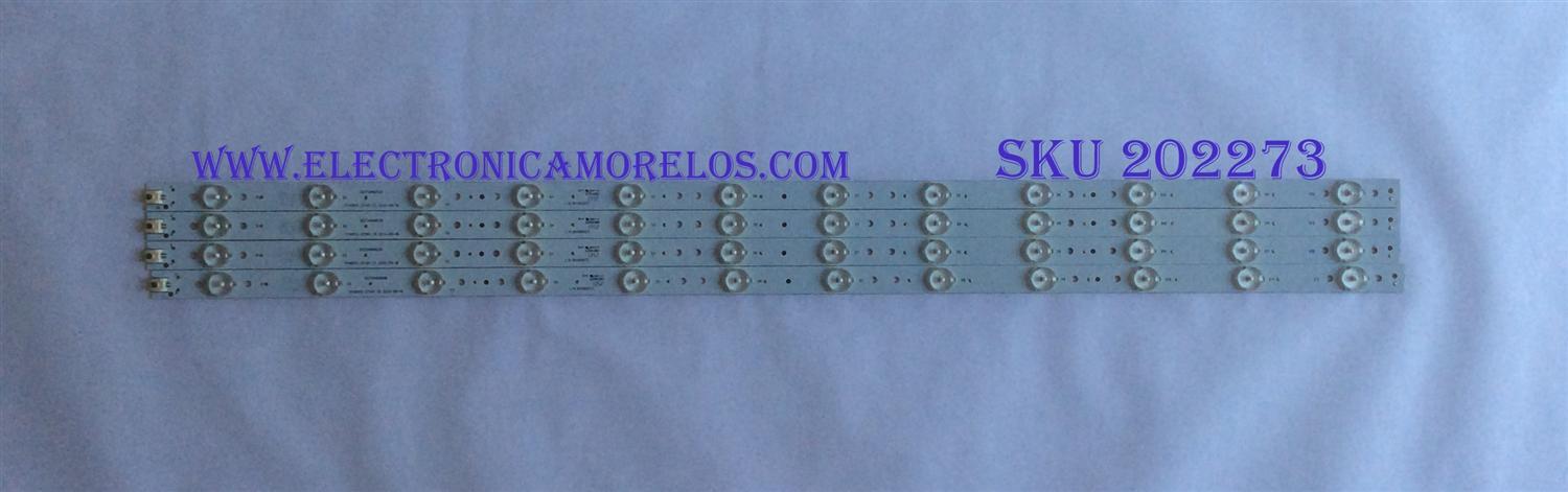 KIT DE LED´S PARA TV ( 4 PIEZAS ) / ELEMENT / 303TH400039 / TF40D12-ZC15F-13 / L.14.1640000ZC / PANEL'S T400D3-HA24-DY4 / LSC400HJ01-502 / MODELO ELEFW408 