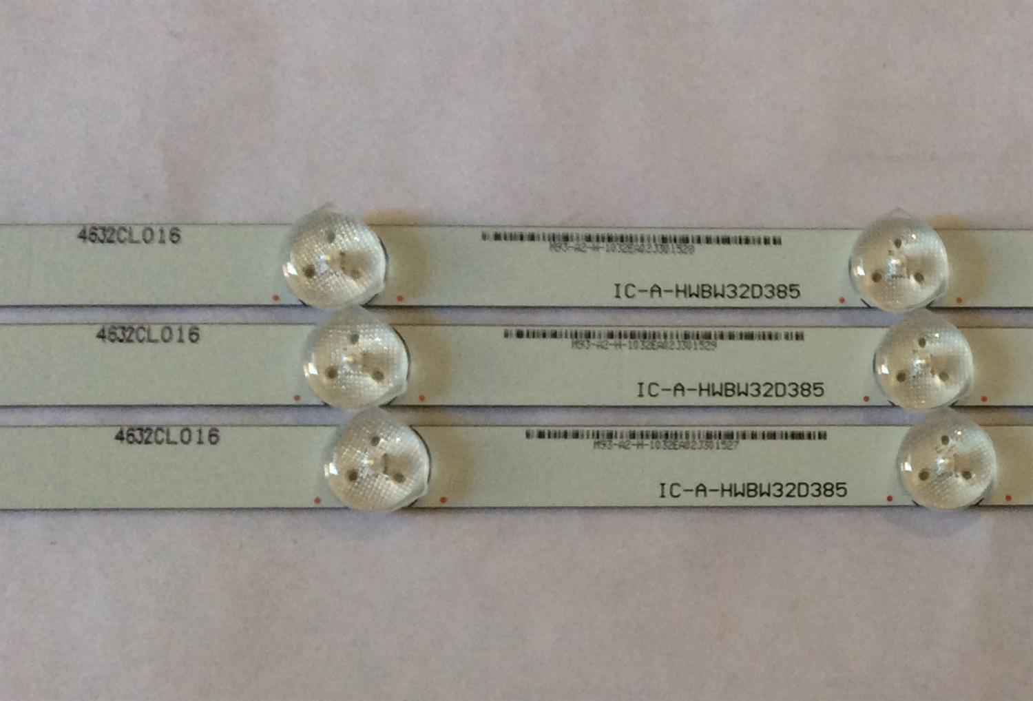 KIT DE LED'S PARA TV (3 PIEZAS) / AURUS / IC-A-HWBW32D385 / 21002322 / 4632CLO16 / PANEL 315A1B02 BOE / MODELO DLED-3201XN - Imagen 2