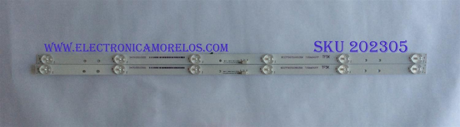 KIT DE LED´S PARA TV ( 2 PIEZAS ) / UPSTAR / SHARP / HISENSE_32_32PL4_2X6_3030C_W15_6SP1   REV.1 / 344761000193000 / PANEL BOEI320WX1-01 / MODELO LC-32Q3170U / LC-32Q3180U