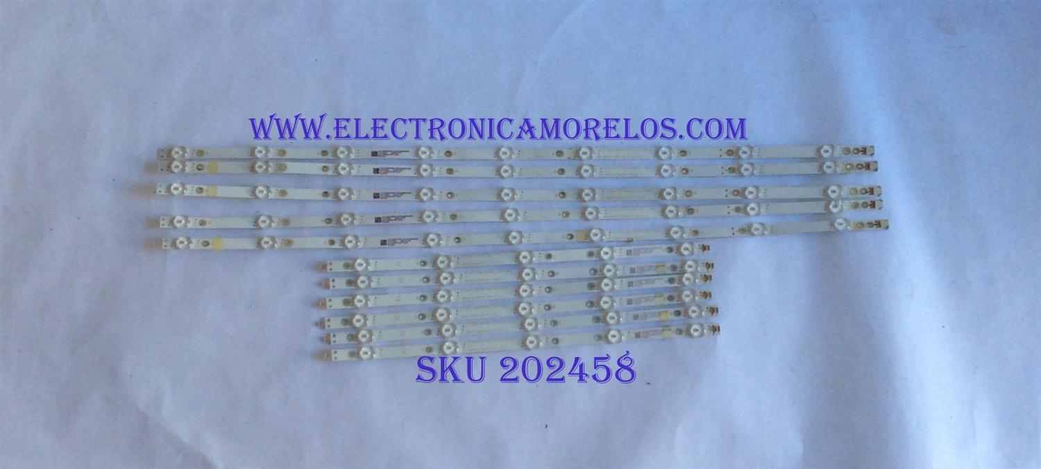 KIT DE LED'S PARA TV ( 11 PIEZAS) / INSIGNIA / 210BZ09DLB334BM00D / GJ-2K18-E55-550-D614-V9 / 18382 / ELHG5233F32X / PANEL TPT550U1 -QVN05.U REV:S57B1S / MODELO 55" / NOTA IMPORTANTE : KIT CUENTA ORIGINALMENTE 12 PIEZAS ((INCOMPLETO 11 PIEZAS))   