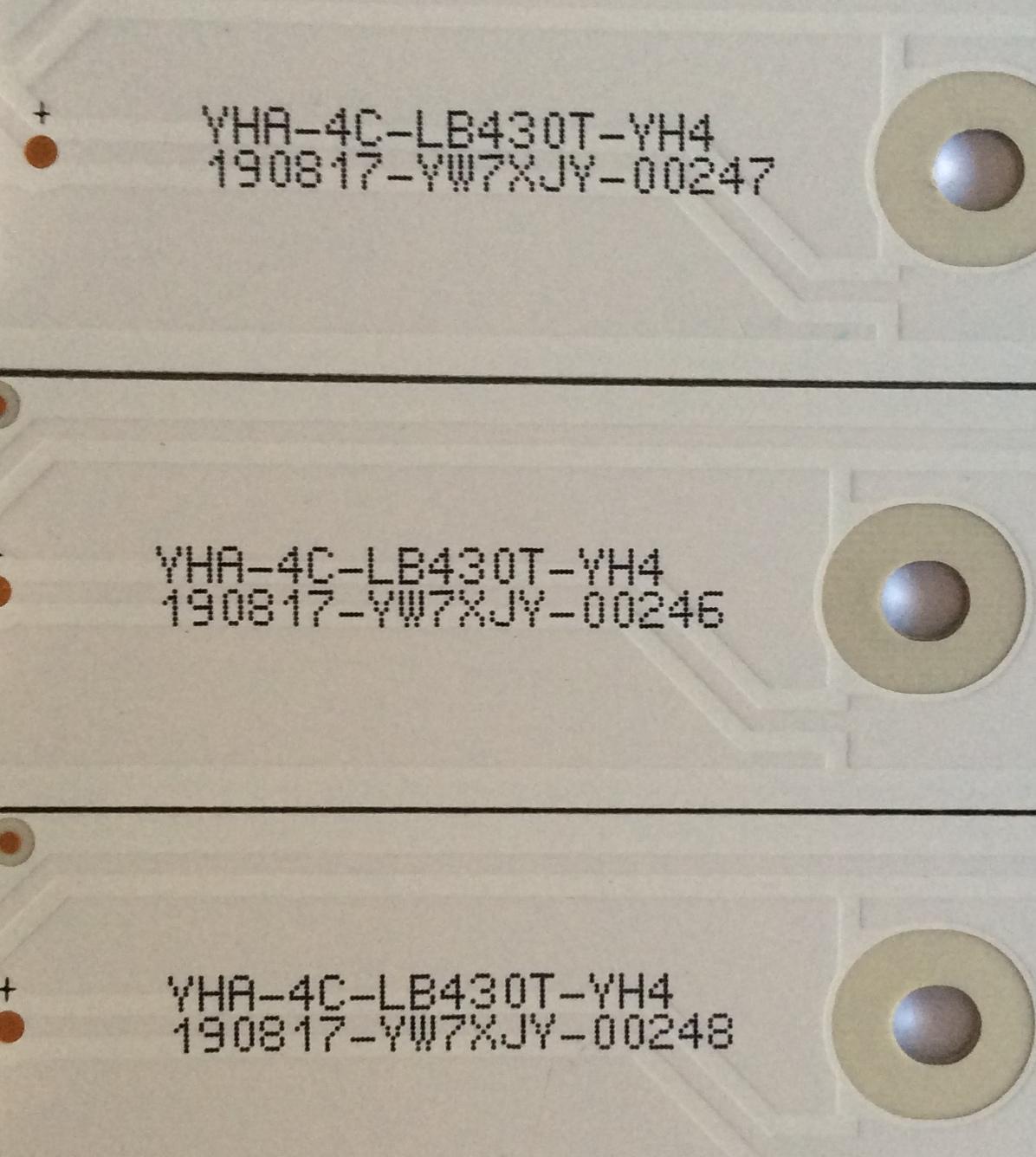 KIT DE LED`S PARA TV (3 PIEZAS) / HITACHI 4C-LB430T-YH4 / 20161009 / 006-P1K3533A / 190817 / TCL-0DM-43D1800-3X8-3030-REV.V1 / 190817-YW7XJY / YHA-4C-LB430T-YH4 / PANEL LVU430LGDX E1 V17 / MODELO 40R80 - Imagen 2