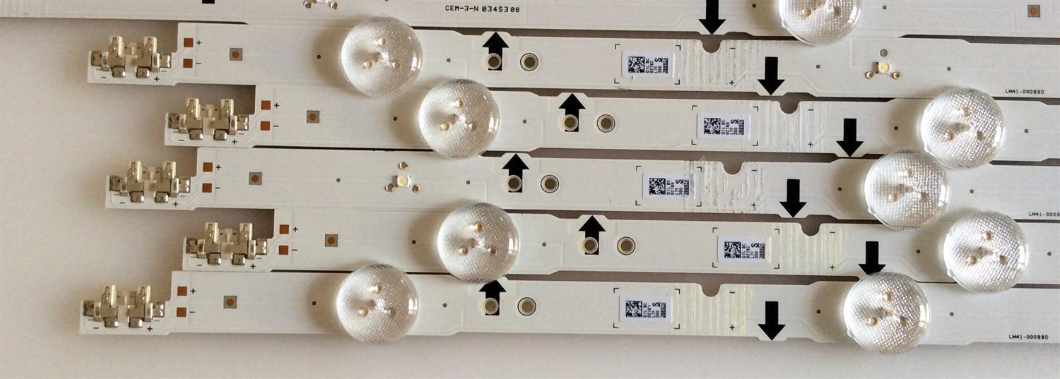 KIT DE LED`S PARA TV (INCOMPLETO SOLO 10 PIEZAS) / SAMSUNG BN96-38891A / BN96-38892A / LM41-00099E / LM41-00099D / 2014SVS48F / 13119NHF / PANEL CY-GH048BGLV6H / MODELOS LH48RMD / UA48H5500 / UN48H5500 / UE48H5570 / HG48AC695 / MAS MODELOS EN DESCRIPCION - Imagen 4