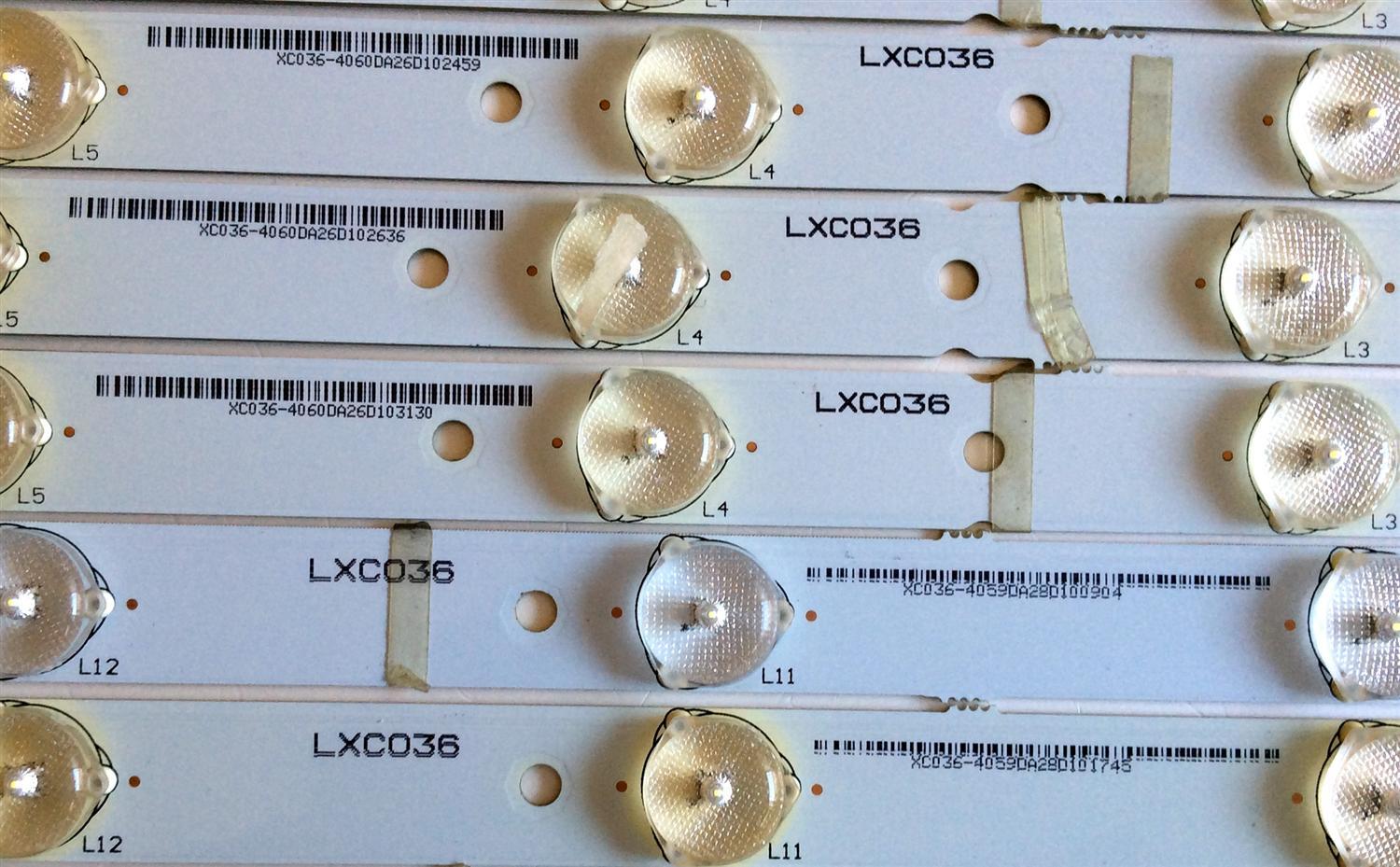 KIT DE LED`S PARA TV (10 PIEZAS) / VIZIO IC-B-CNA050D136L / IC-A-CNA050D136R / CNA050D136R / XC036-4059DA2 / LXC036 / LXCO36 / E306084 PANEL T500HV01.0 / D500D3-GW50-C0X / MODELO ELEFW502 - Imagen 3