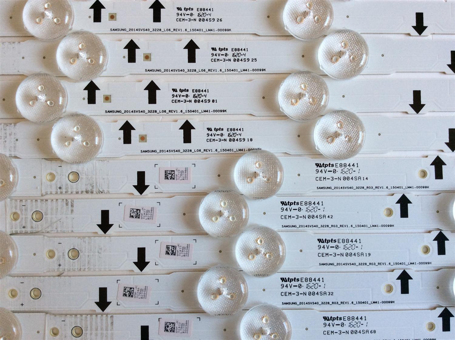 KIT DE LED`S PARA TV (10 PIEZAS) / SAMSUNG BN96-38889A / BN96-38890A / LM41-00099H / LM41-00099K / 30417A / BN41-02172A / 2014SVS40 / PANEL´S CY-GH040BGLVPH / CY-GH040BGLV6H / CY-GH040BGLVVH / CY-GH040BGLVXH / TODOS LOS MODELOS COMPATIBLES EN DESCRIPCIÓN - Imagen 5