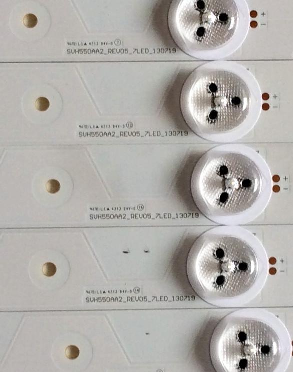 KIT DE LED´S PARA TV / NOTA IMPORTANTE:KIT CUENTA ORIGINALMENTE DE 11 PIEZAS (INCOMPLETO SOLO 10 PIEZAS) / HISENSE / INSIGNIA SVH55AA2_REV05_7LED_130719 / SVH550AA2 / 130719 / PANEL HD550DF-B57\S4\BBY/ MODELO S55K20DG / 55K23DG / 55K23DGW / NS-55D550NA15 - Imagen 3