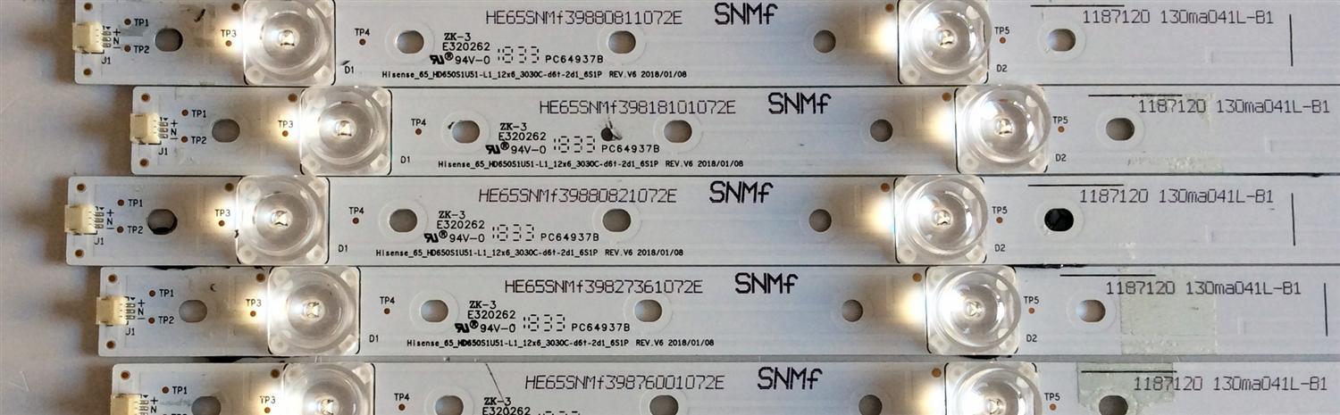 KIT DE LED´S PARA TV (12 PIEZAS) / SHARP 1187120 / PC64937B / HE65SNMF / 130ma041L-B1 / E320262 / Hisense_65_HD650S1U51-L1 / 3030C-D6T-2D1-6S1P / Hisense_65_HD650S1U51-L1_12X6_3030C-D6T-2D1-6S1P REV.V6 / PANEL HD650S1U51-L1\S2\GM\ROH / MODELO LC-65Q620U - Imagen 4
