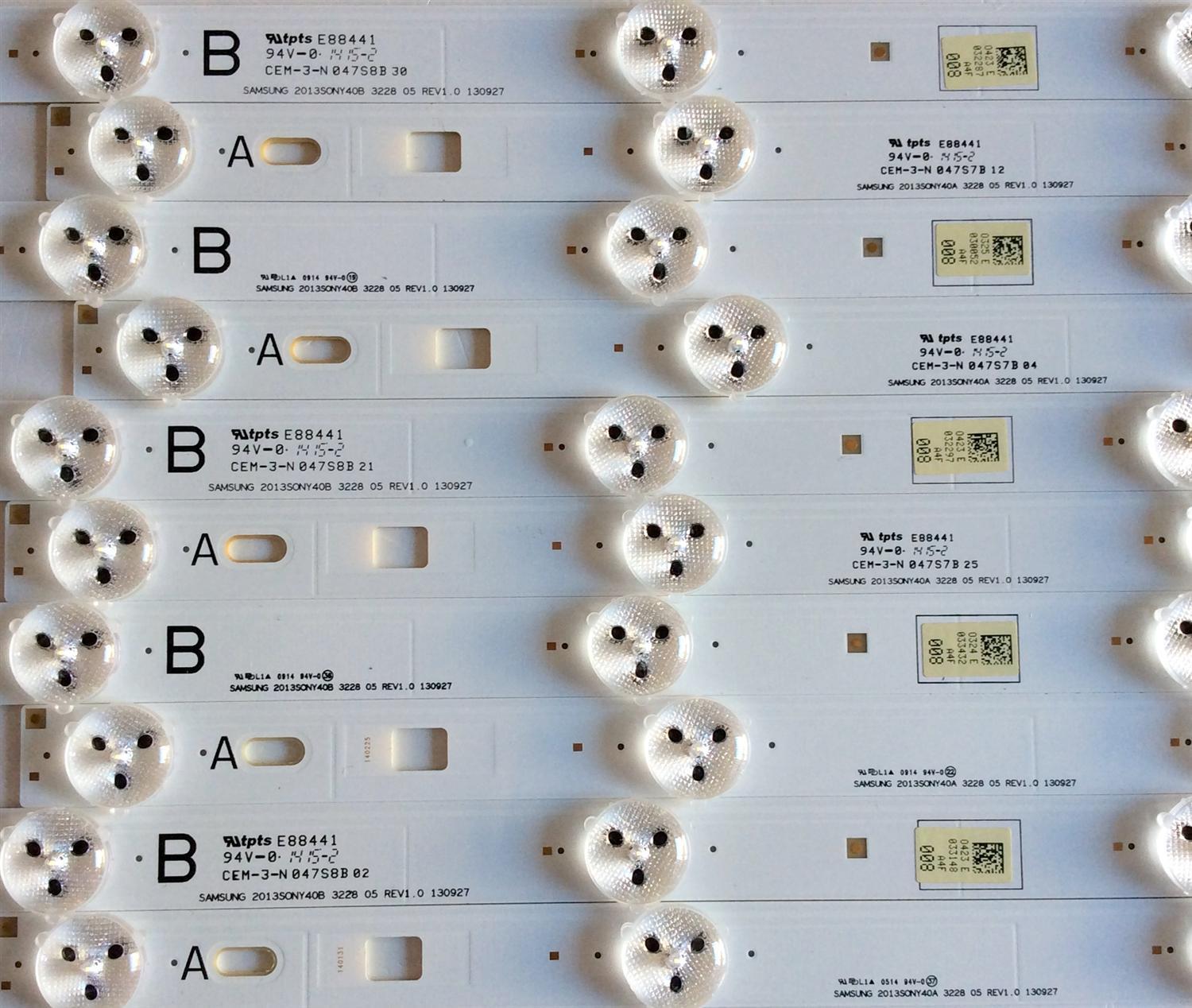 KIT DE LED´S PARA TV (10 PIEZAS) / SONY 1-889-701-11 (1-734-767-11) / 1-889-702-11 (1-734-767-11) / 047S8B 02 / 047S7B 25 / E88441 / SAMSUNG 2013SONY40A 3228 05 REV1.0 130927 / SAMSUNG 2013SONY40B / 130927 / PANEL NS4S400DND01 / MODELO KDL-40W600B - Imagen 3
