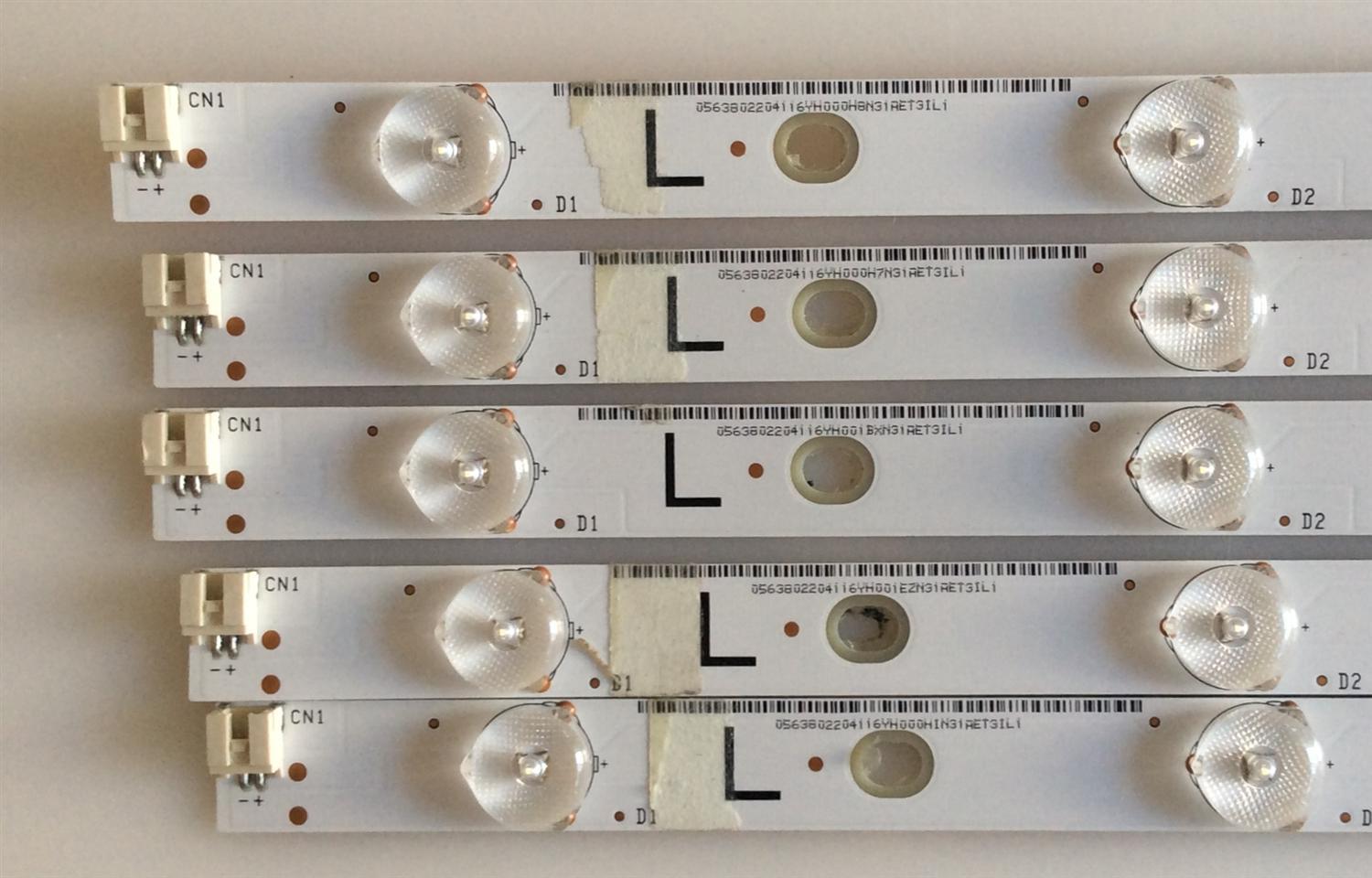 KIT DE LED´S PARA TV VIZIO (5 PIEZAS) / I-4300WS80101 V3 / TEST001E330254 / MODELO D43-D2 LWZ2ULDS - Imagen 4