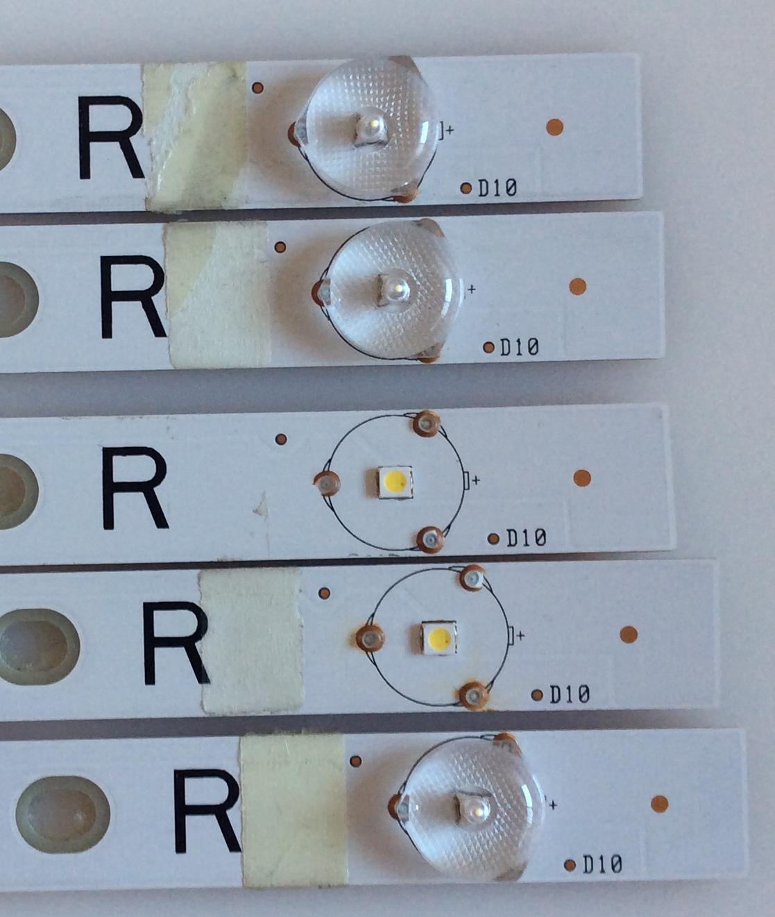 KIT DE LED´S PARA TV VIZIO (5 PIEZAS) / I-4300WS80101 V3 / TEST001E330254 / MODELO D43-D2 LWZ2ULDS - Imagen 2