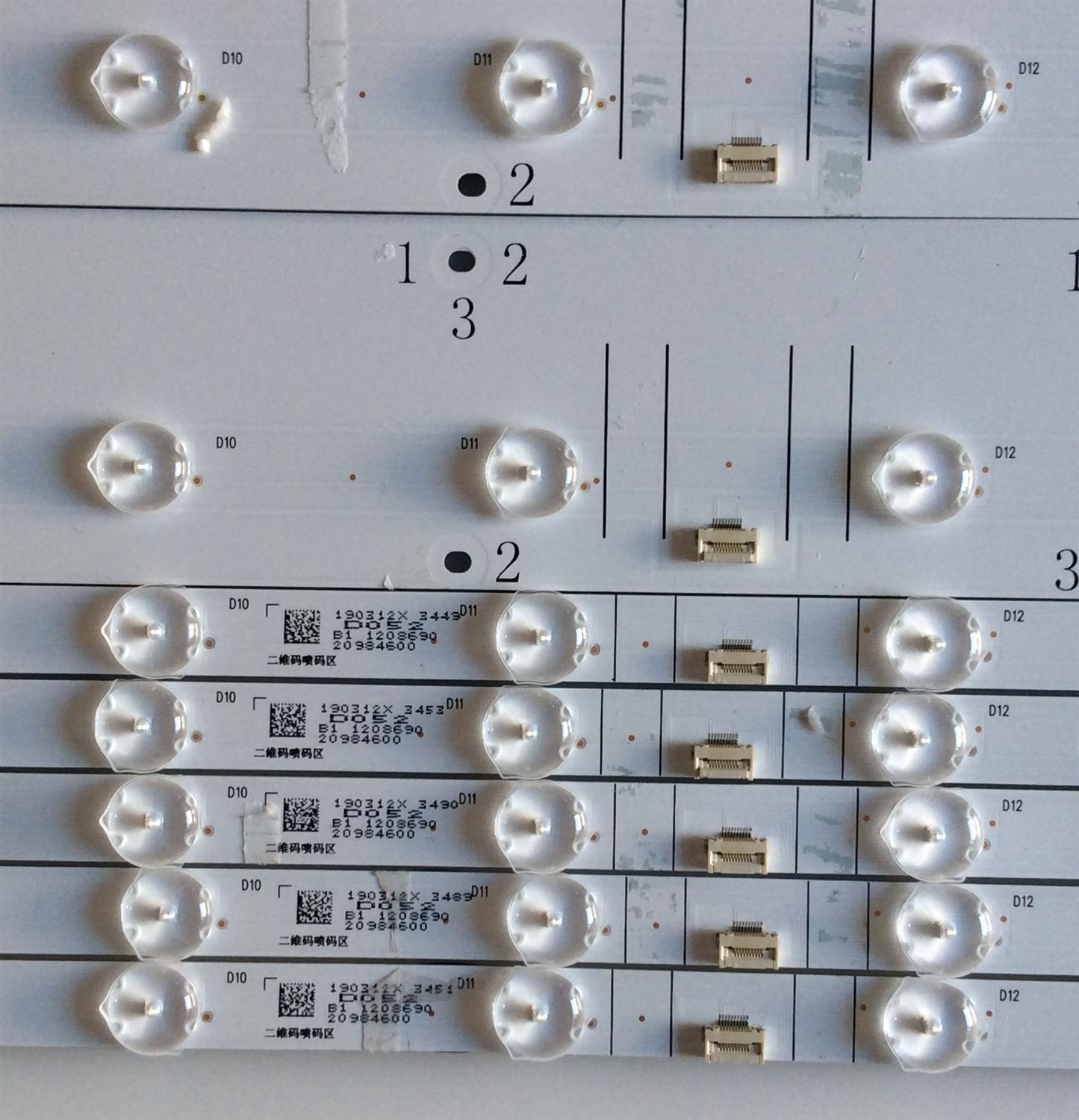 KIT DE LED'S PARA TV HISENSE ((8 PIEZAS)) / CRH-BX50AB13030T081692N-A-REV / CRH-BX50AB13030T081692N-B-REV / CRH-BX50AB23030T081692N-A-REV / CRH-BX50AB23030T081692N-B-REV / SVH500AB2-A / SVH500AB2-B / 19031 / 20984600 / PANEL HD500V3U51-TAL3 / MODELO 50H8F - Imagen 3
