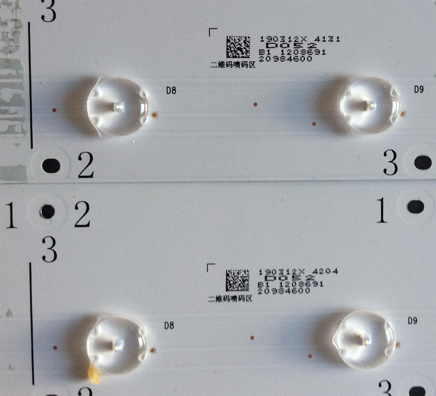 KIT DE LED'S PARA TV HISENSE ((8 PIEZAS)) / CRH-BX50AB13030T081692N-A-REV / CRH-BX50AB13030T081692N-B-REV / CRH-BX50AB23030T081692N-A-REV / CRH-BX50AB23030T081692N-B-REV / SVH500AB2-A / SVH500AB2-B / 19031 / 20984600 / PANEL HD500V3U51-TAL3 / MODELO 50H8F - Imagen 2