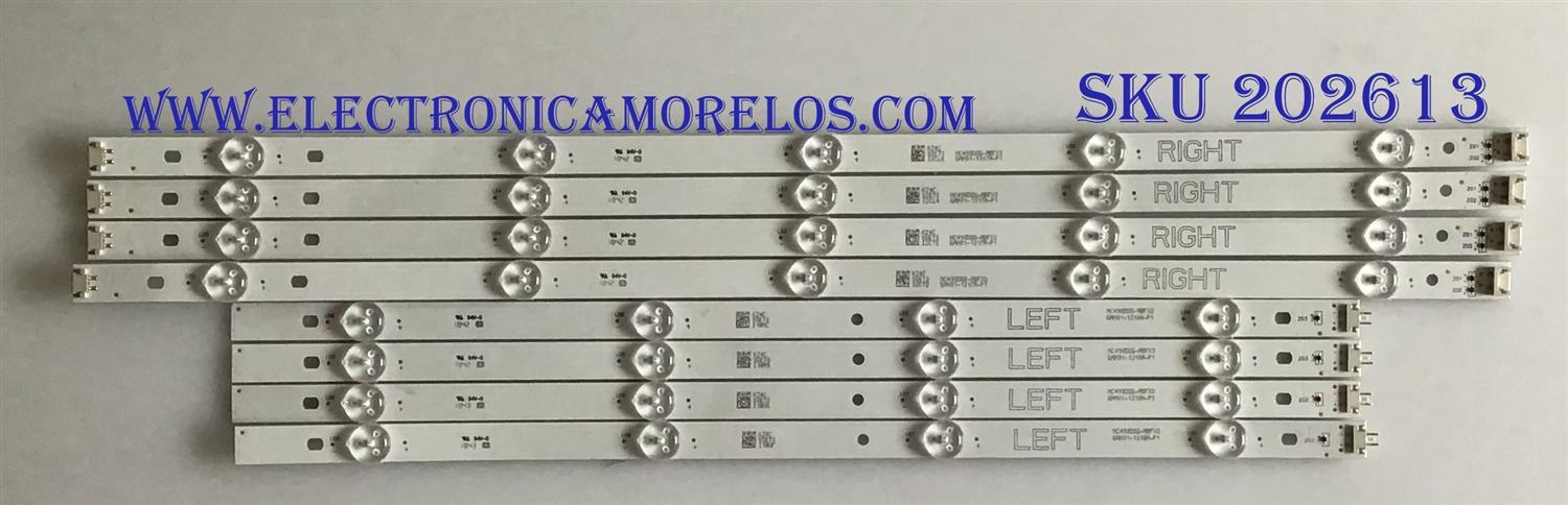 KIT DE LED'S PARA TV LG (8 PIEZAS) / NC490DGG-ABFX3 / GAN01-1317A-P1 / GAN01-1318A-P1 / PANEL NC490DGG-ABGP1 / MODELO 49UK6200PUA