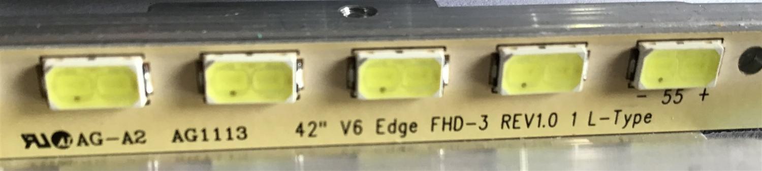 KIT DE LED'S PARA TV PANASONIC  (2 PIEZAS) 42" V6 EDGE FHD-3 REV1.0 / 3660L-0374A11 / PANEL LC420EUN(SD)(V2) / MODELO TC-L42E3 / 54 CM / - Imagen 3