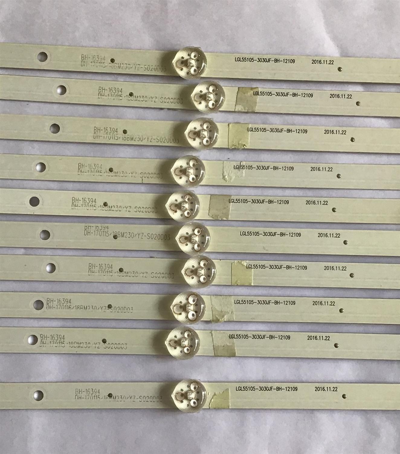 KIT DE LED´S PARA TV BOLVA (10 PIEZAS) / LGL55105 / LGL55105-3030JF-BH-12109 / DH-170116/18BM230/YZ-S020D03 / BH-16394 / BMP1V0 / PANEL LSC550FJ12 / MODELO 55BL00H7-01 - Imagen 2