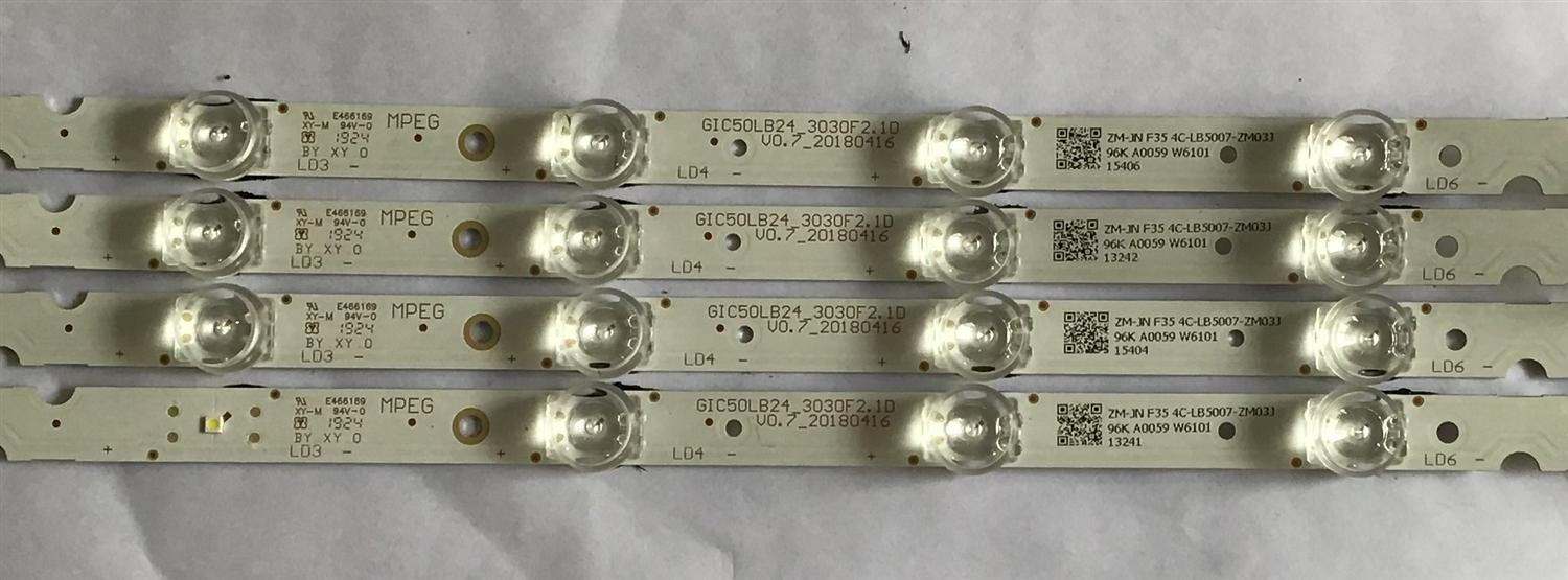 KIT DE LED´S PARA TV TCL (4 PIEZAS) / GIC50LB24 / GIC50LB24-3030F2.1D / V0.7_20180416 / 4C-LB5007-ZM03J / 96K A0059 W6101 / PANEL LVU500NDEL / MODELO 50S423 - Imagen 3