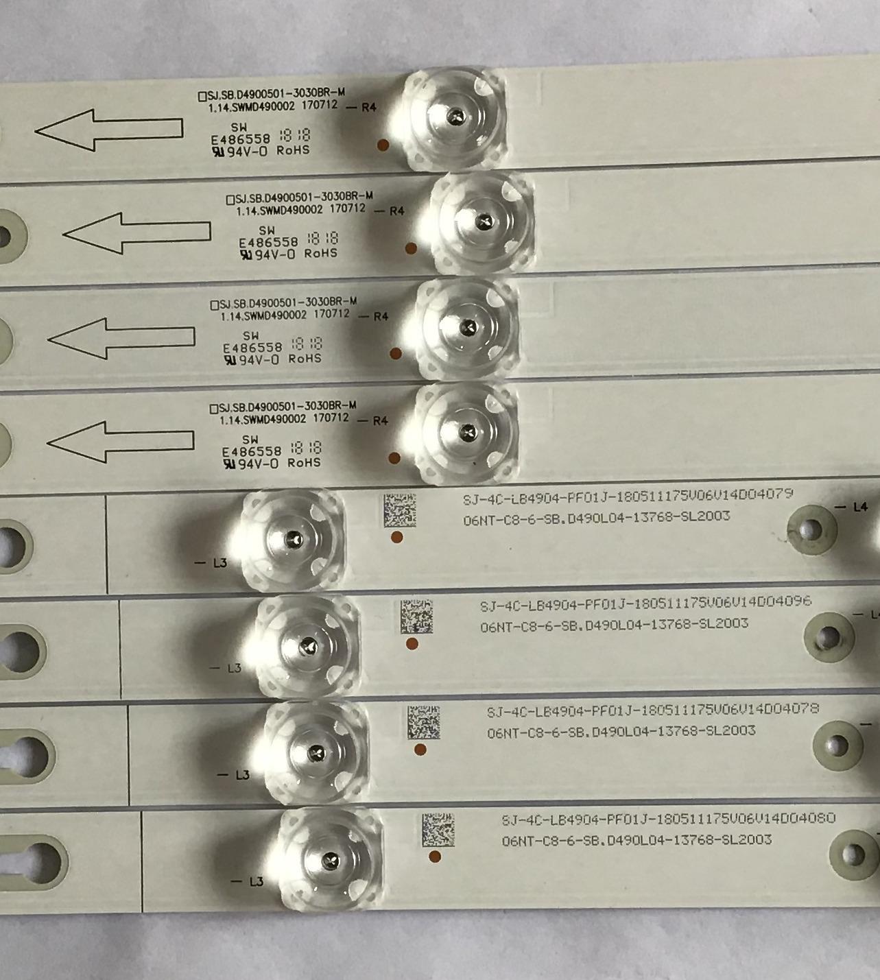 KIT DE LED´S PARA TV TCL (8 PIEZAS) / SJ.SB.D4900501-3030BR-M/SJ.SB.D4900401-3030BL-M / 1.14.SWMD490002 / 1.14.SWMD490001 / SJ-4C-LB4905-PF01J / SJ-4C-LB4904-PF01J / PANEL LVU490ND1L / LVU485ND1L / MODELO 49S405TABA / 49S405LDAA / 49S403 - Imagen 3