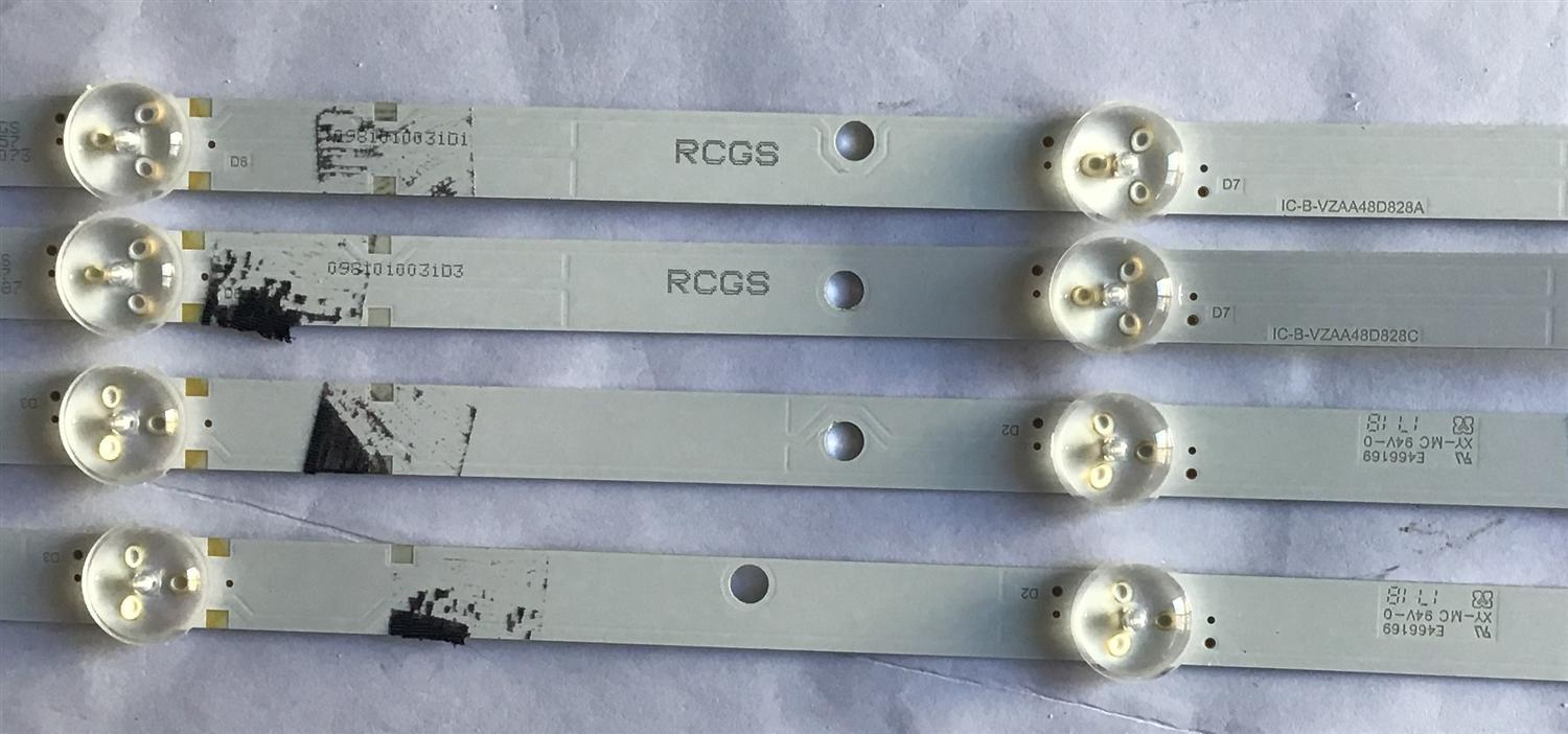 KIT DE LED´S PARA TV VIZIO (4 PIEZAS) / IC-BVZAA48D828 / IC-BVZAA48D828A / 0981010031D1 / IC-BVZAA48D828B / 0981010031D2 / IC-BVZAA48D828C / 0981010031D3 / IC-BVZAA48D828D / 0981010031D4 / PANEL LSC480HN08-802 / MODELO D48F-E0 - Imagen 2