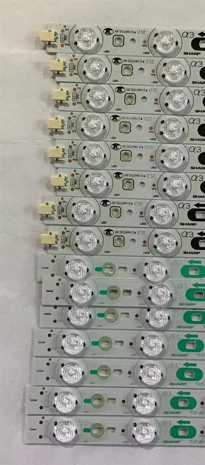 KIT DE LED'S PARA TV SHARP / (45 PIEZAS KIT COMPLETO) / HX-S(I).94V-0 / 5069 / 5070 / 5071 / 5072 / 5073 / 5074 / PANEL R1K800D3GW10 / MODELO 80" - Imagen 3