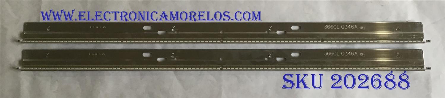 KIT DE LED'S PARA TV (2 PIEZAS) LG / 3660L-0346A / INNOTEK 32" REV 0.4 48EA TYPE-B / INNOTEK 32" REV 0.4 48EA TYPE-A / PANEL LC320EUH (SC)(R1) / MODELOS 32LE5400 / XVT323SV / M320VT
