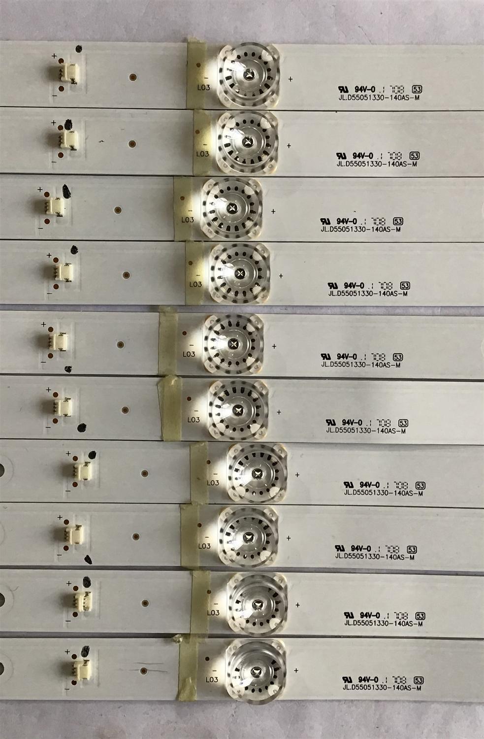 KIT DE LED´S PARA TV GPX (10 PIEZAS) / 035-550-3030-7 / JL.D55051330-140AS / 17AF530 / N170323 / T409 / PANEL LSC550FN18-W / MODELO TU5587B - Imagen 3