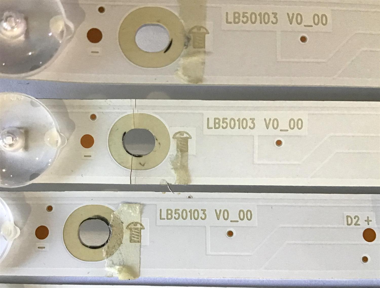 KIT DE LED'S PARA TV VIZIO (16 PIEZAS) / NUMERO DE PARTE LB50103 V0_00 / LB50103 / 210BZ08D0B339CL00L / 19127040247 / 200F3000004E / PANEL  TPT500U1 / TPT500U1 -QVN03.U / TPT500B5 / MODELO M50Q7-H1 / M507-G1 - Imagen 3