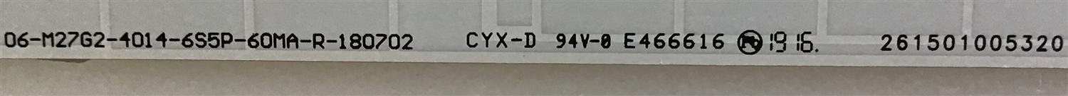 TIRAS DE LED PARA MONITOR MSI / YF-27VH002KE7D-0002 / 261501005310 / 06-M27G2-4014-6S5P-60MA-L-170802 / PANEL LSM270DP01-G02  / MODELO MAG27CQ - Imagen 3