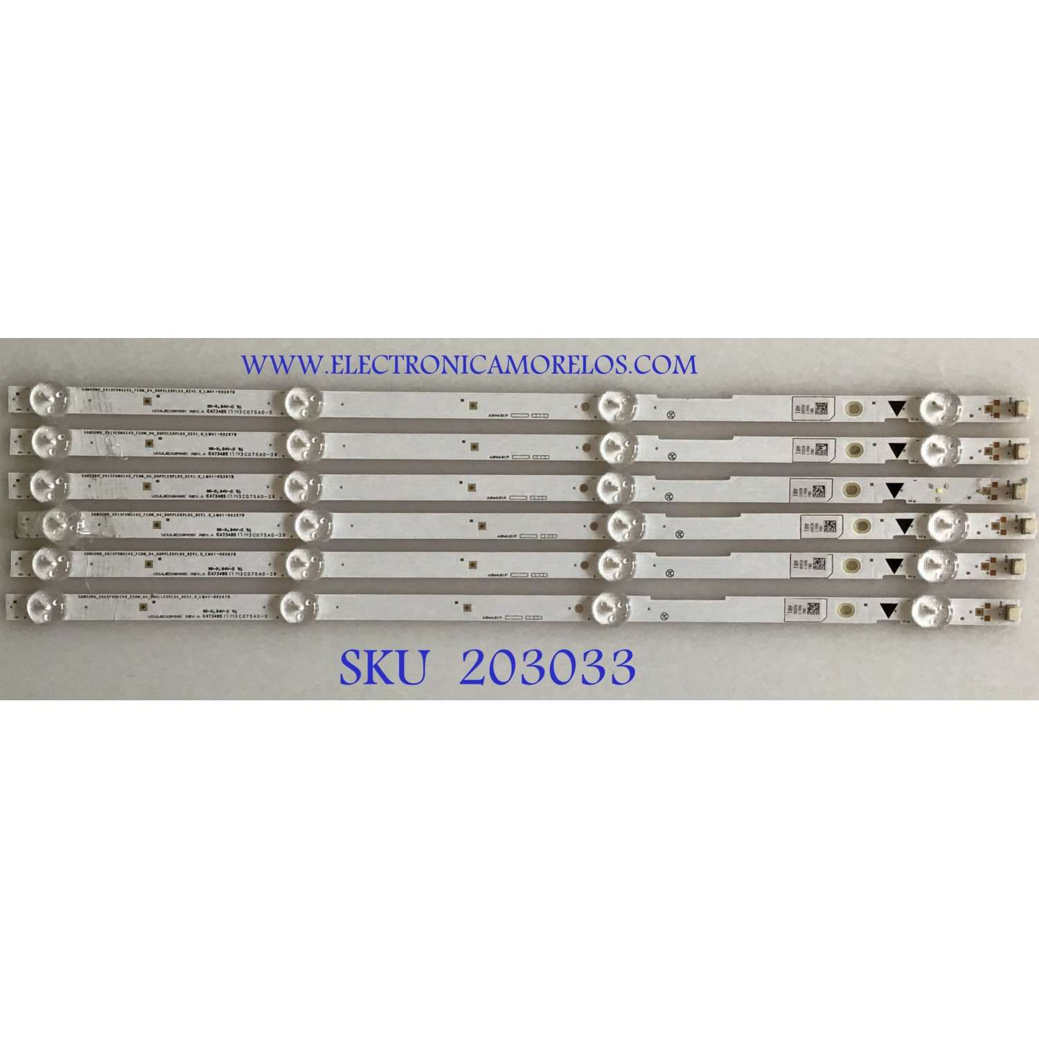 KIT DE LED´S PARA TV SANYO FUNAI (6 PIEZAS) / UDULED0SM061 / LM41-00267B / MODELO FW43D25F