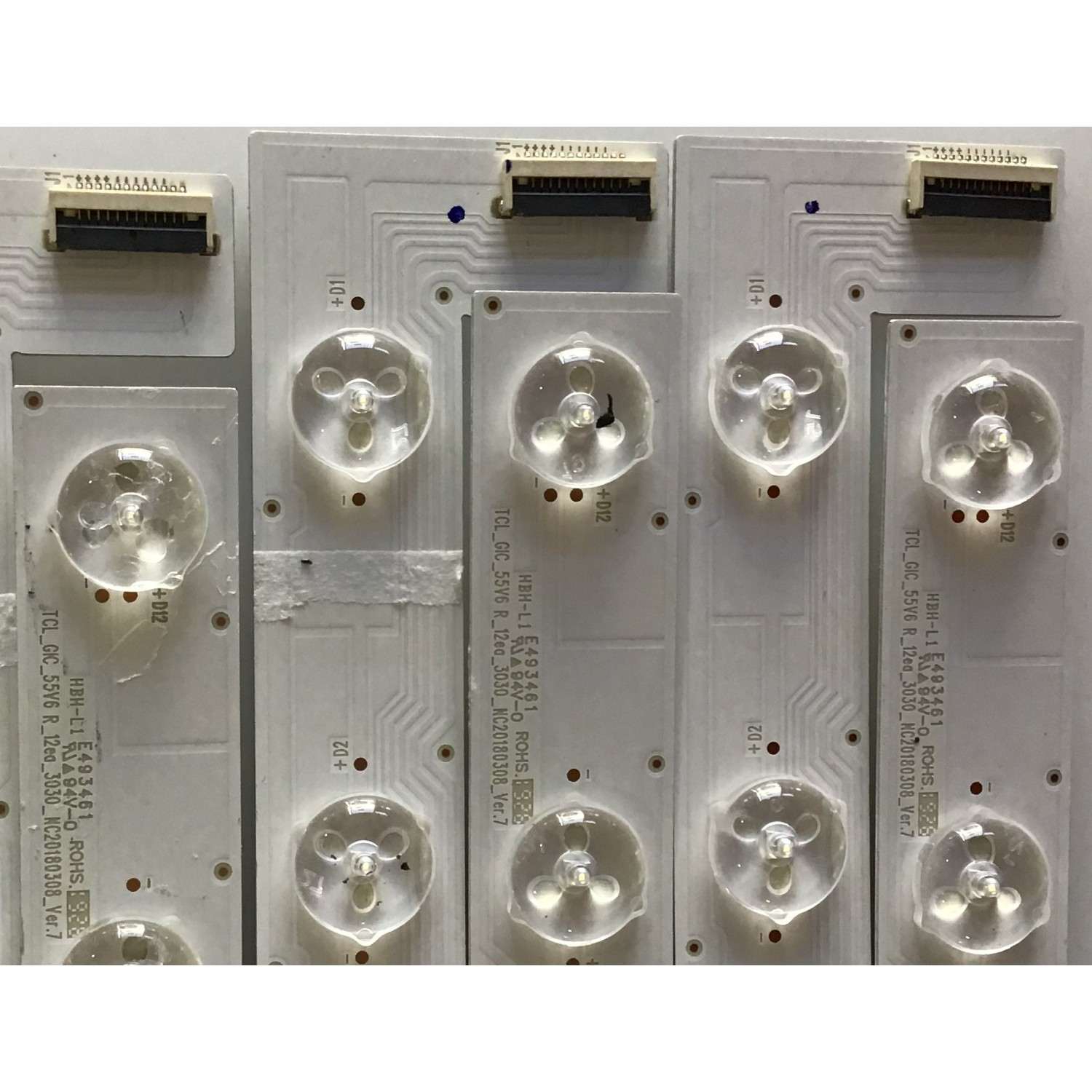 KIT DE LED'S PARA TV TCL (16 PIEZAS) / 4C-LB5512-YH04J / 4C-LB5512-YH03J / TCL_GIC_55V6  / L_12EA_3030_NC20180308 / PANEL LVU550NDBL / MODELO 55R613 - Imagen 4
