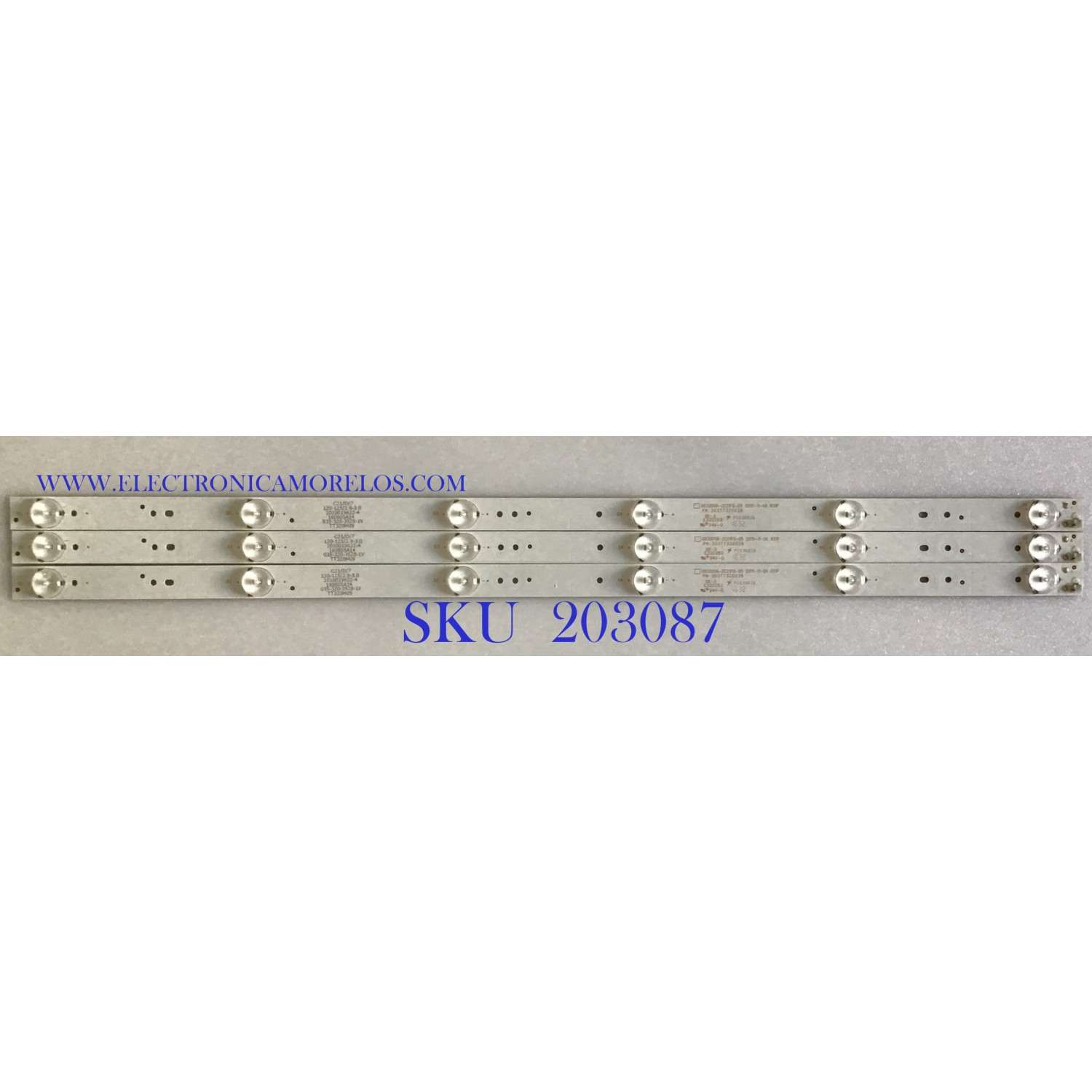KIT DE LED'S PARA TV ATVIO ((3 PIEZAS)) / NUMERO DE PARTE 0D32D06-ZC21FG-05 / 303TT320038 / TT320M09 / PC63883B / PANEL VVH32H147G22LTY / DISPLAY HV320WHB-N55 / MODELO ATV-32