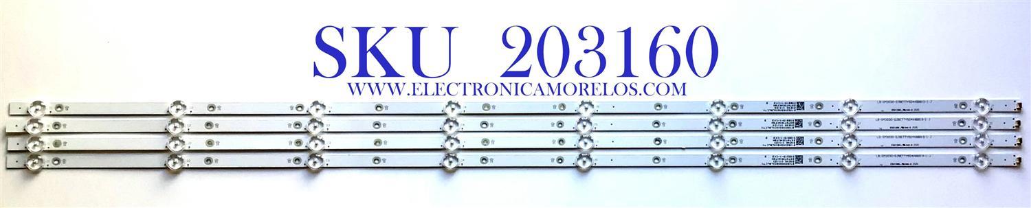 KIT DE LED'S PARA TV INSIGNIA (4 PIEZAS) / NUM DE PARTE LB-GM3030-GJBETTY504X8BB19-1-J / LB-GM3030-GJBETTY504X8BB19-1-S / 210BZ08D0B33LBLC7X / 50BB19-1-CKD / 210BZ08D0B334BLC4X / PANEL TPT500B5-U2T01.D  / MODELO NS-50DF710NA21 / NS-50F301NA22