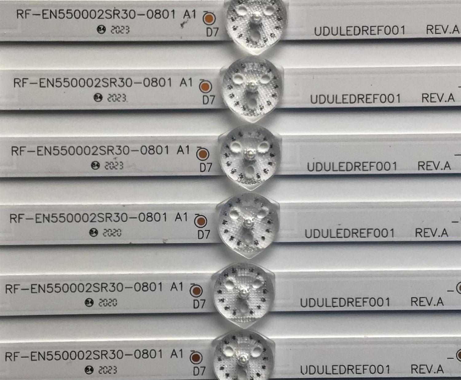 KIT DE LED'S PARA TV PHILIPS ((6 PIEZAS)) / NUMERO DE PARTE UDULEDREF001 / RF-EN550002SR30-0801 / 55W8S1P / UDULEDREF001 REV.A / RF-EN550002SR30-0801 A1 / PANEL HV550QUB / UCFR1XT / UCFR3XT / DISPLAY HV550QUB-F70 REV.2.0 / MODELO 55PFL4864 / 55PFL4756/F7 - Imagen 4