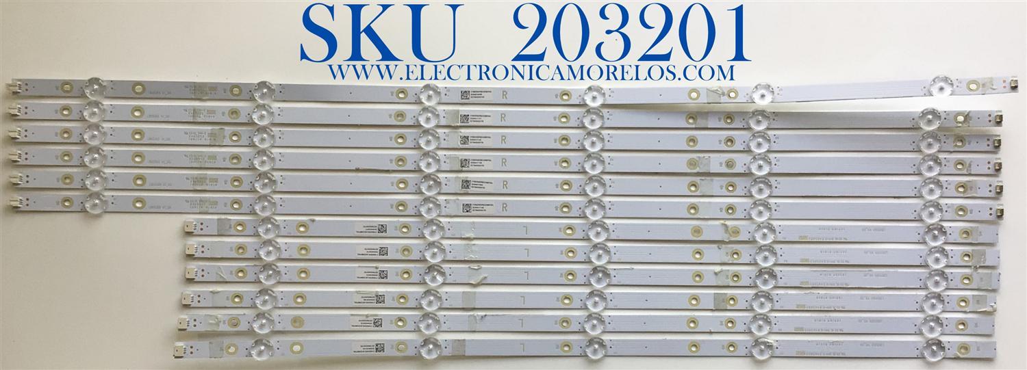 KIT DE LEDS PARA TV INSIGNIA ORIGINAL 12 PIEZAS / NUMERO DE PARTE LB65065 / LB65065 V1_00 / LB65065 V0_00 / 210BZ05DLB33MBP05L / 210BZ06DRB33MBP05L / PANEL TPT650UA-QVN07.U / MODELO NS-65DF710NA21