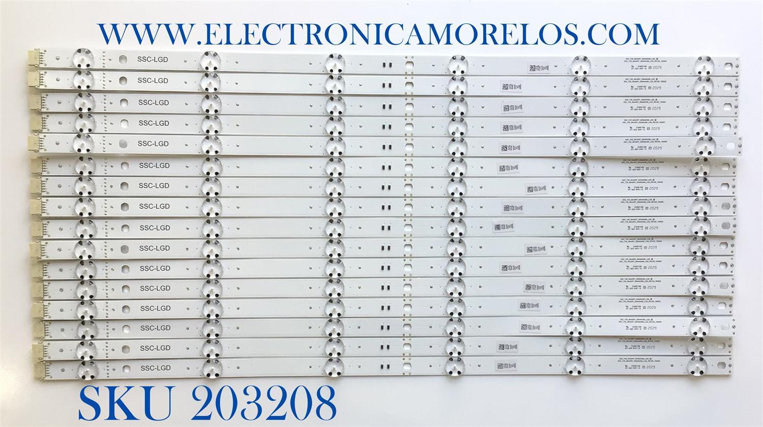 KIT DE LED'S PARA TV LG (16 PIEZAS) / NUMERO DE PARTE EAV64757901 / SSC_Y20_SLIMDRT_55NAN090_LGD_S / SSC_SSC_Y20_SLIMDRT_55NAN090_LGD / REV00_190925 / LGD55049 / SSC_LGD / PANEL HC550DQB_SLCA1 /MODELO 55NAN090UNA.BUSWLJR