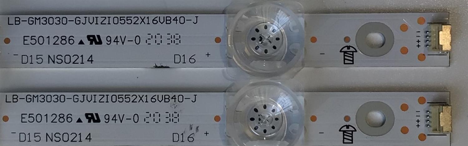 KIT DE LED'S PARA TV VIZIO (2 PIEZAS) / NUMERO DE PARTE LB-GM3030-GJVIZI0552X16VB40-J / 210BZ16D0B334BMC1X / 44T0T44GEH9N / 55VB0-CKD / PANEL TPT550F2-PU4L01.Q REV:S01C / MODELOS V555-H1 / V555-H1 LTCDZHKW - Imagen 2