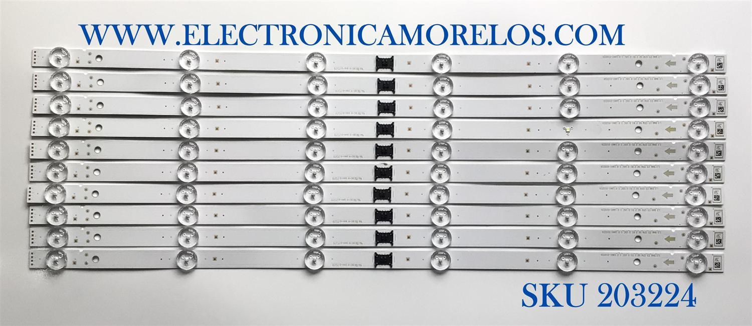 KIT DE LED'S PARA TV SONY (10 PIEZAS) / NUMERO DE PARTE L3_BNN_E5_CFM_S6_2_R1.0_U5C_1.0 / LM41-01022A / BC-H 94V-0 / U723 Z / PANEL YSAF055CNO01 / MODELO XBR-55X800H / XBR55X800H