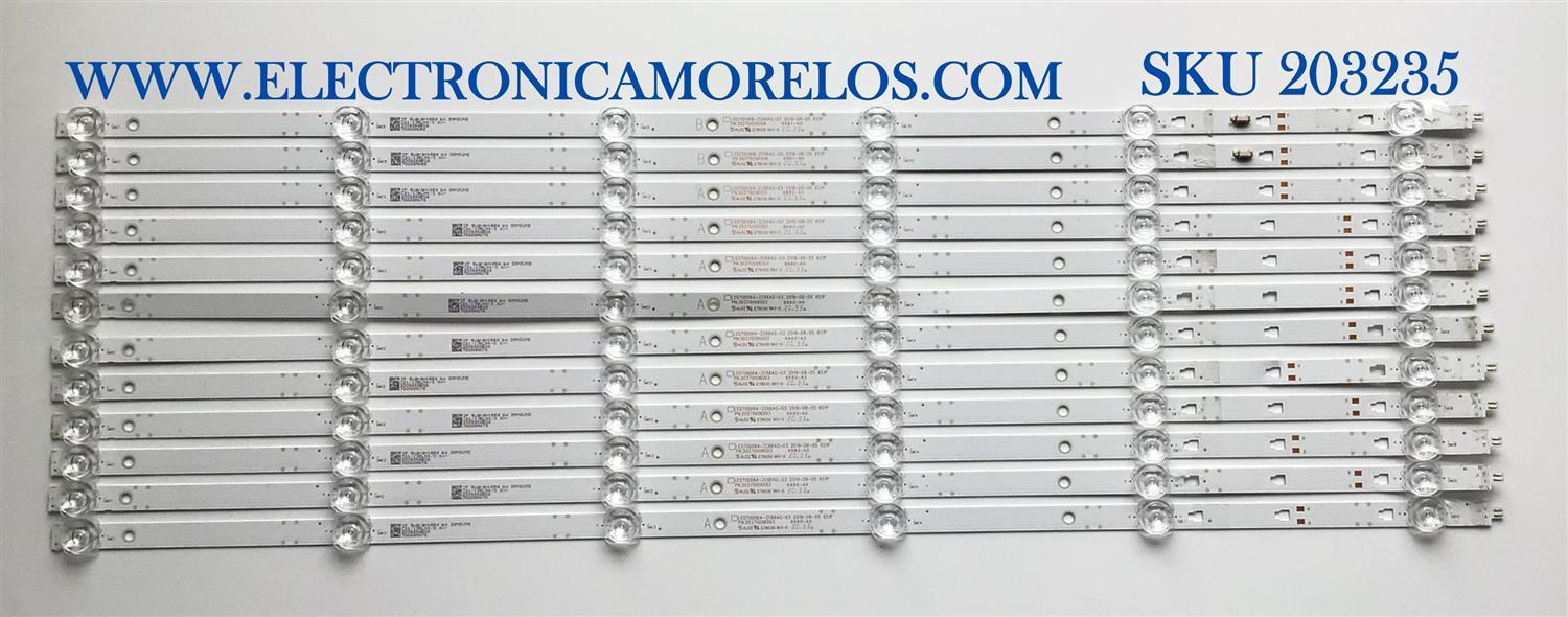 KIT DE LED'S PARA TV ONN / JVC (12 PIEZAS) / NUMERO DE PARTE 30370006003 / 30370006004 / LED70D06A-ZC66AG-03 / LED70D06B-ZC66AG-03 / E78030 / PANEL JE695REHB9L / MODELOS 100012588 / LT-70MAW795