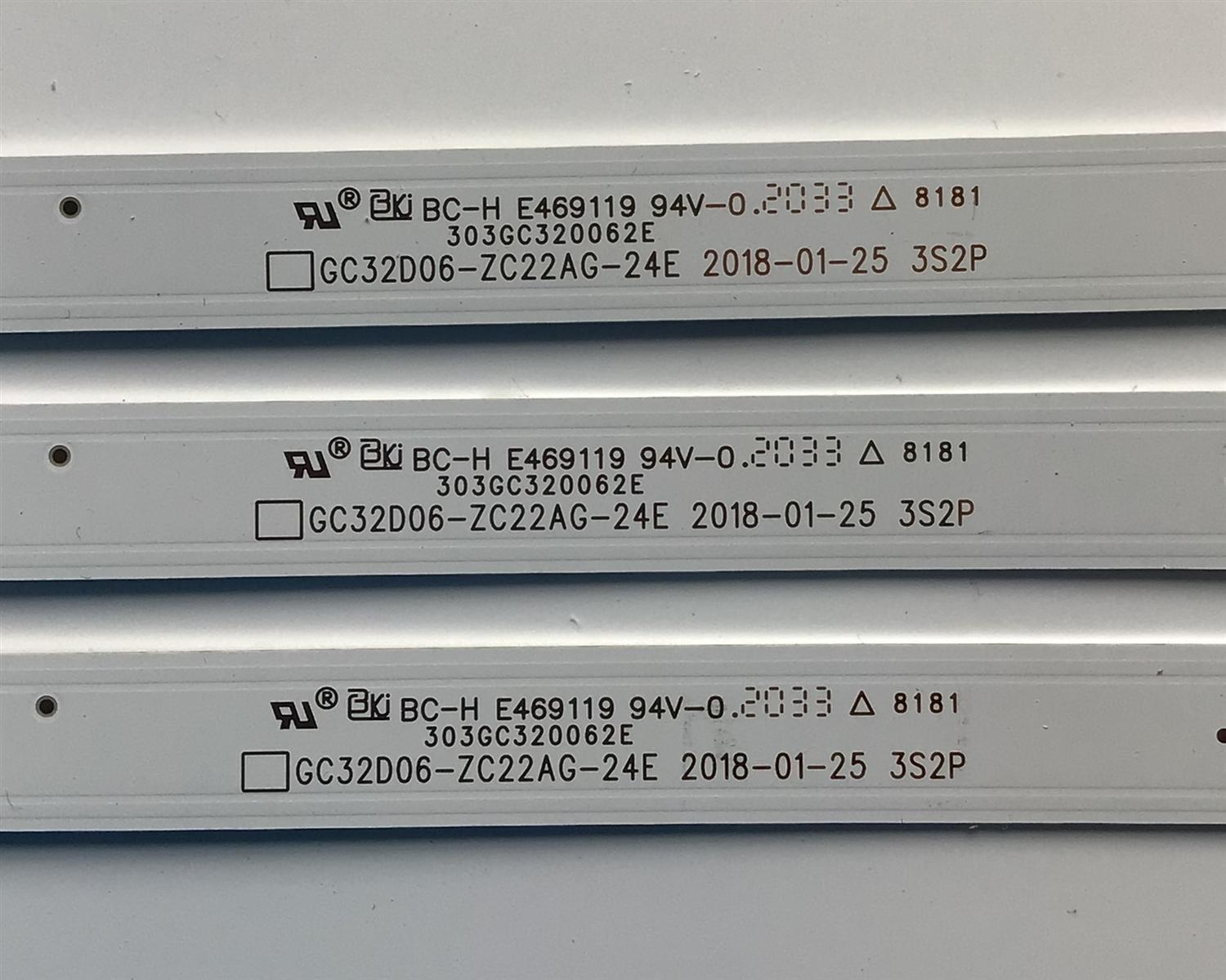 KIT DE LED'S PARA TV SAMSUNG (3 PIEZAS) / NUMERO DE PARTE 303GC320062E / GC32D06-ZC22AG-24E / 200813BC08 / GC320M96 / PANEL BOEI 320WX1 / MODELO UN32M4500BF - Imagen 4
