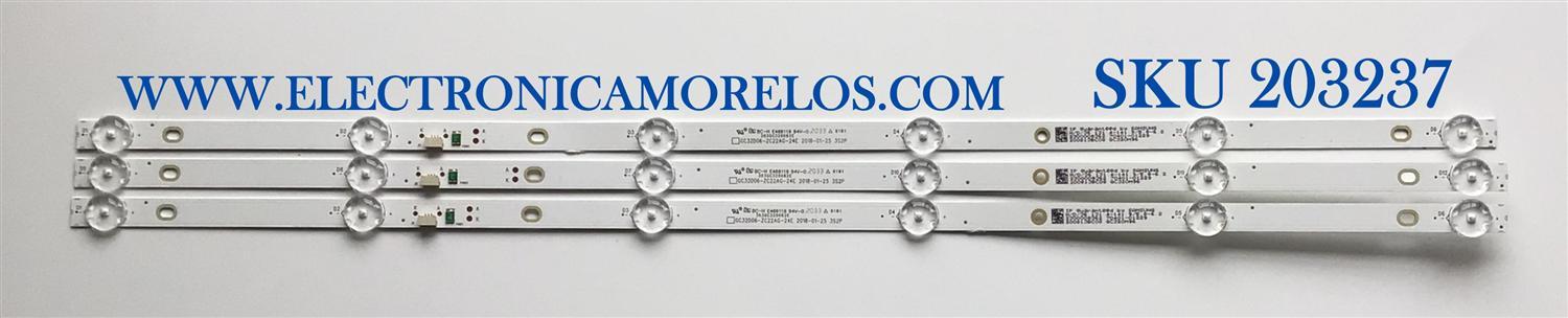 KIT DE LED'S PARA TV SAMSUNG (3 PIEZAS) / NUMERO DE PARTE 303GC320062E / GC32D06-ZC22AG-24E / 200813BC08 / GC320M96 / PANEL BOEI 320WX1 / MODELO UN32M4500BF