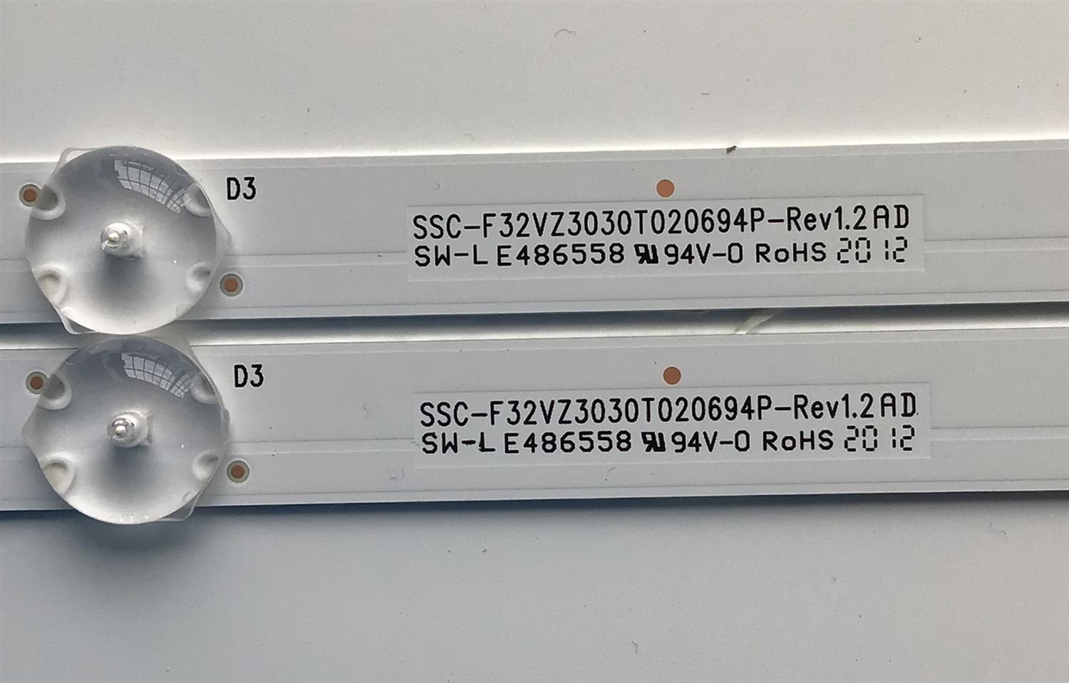 KIT DE LED'S PARA TV VIZIO (2 PIEZAS) / NUMERO DE PARTE F32VZ3030T020694P / SSC-F32VZ3030T020694P-REV1.2 AD / 70401-01137 / SVB20F20 / PANEL BOEI320WU1 / MODELO D32F-G4 - Imagen 2