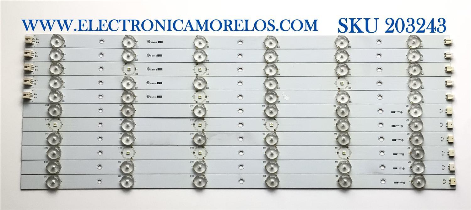 KIT DE LED'S PARA TV SEIKI (11 PIEZAS) / NUMERO DE PARTE B001PGBYZF8L / L.14.165009010 / L.14.165009020 / PANEL T500H1-P01-D02 / MODELO SE501TS